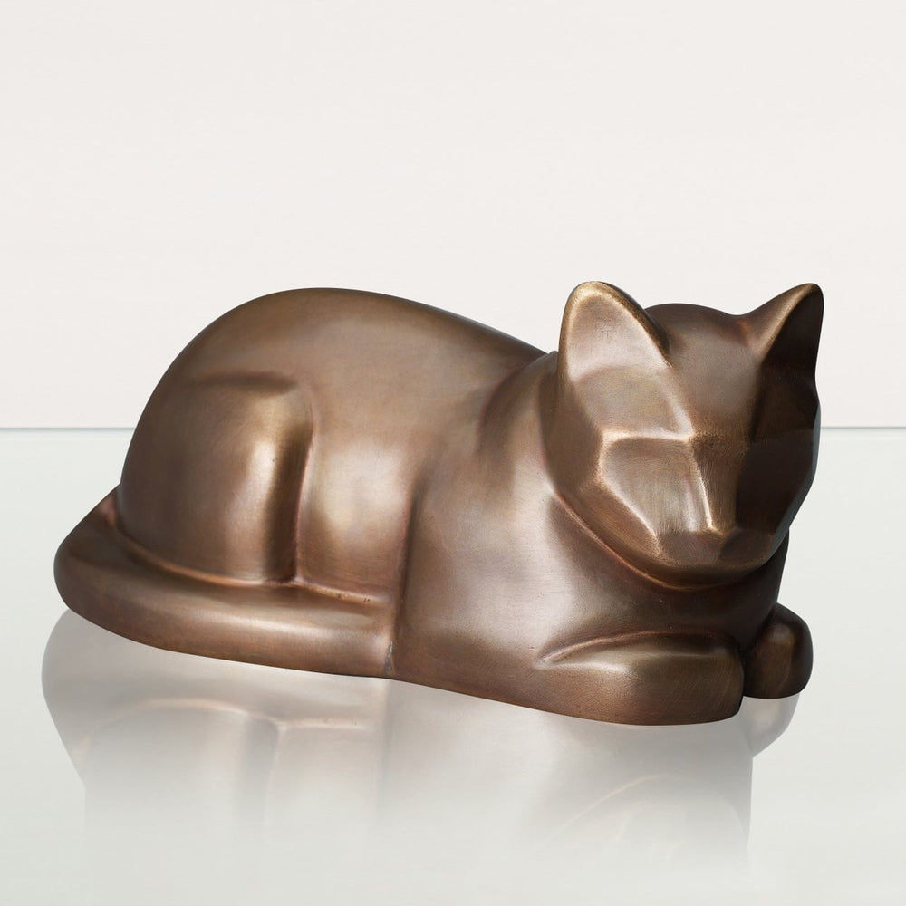 At Rest premium cast bronze cat urn
