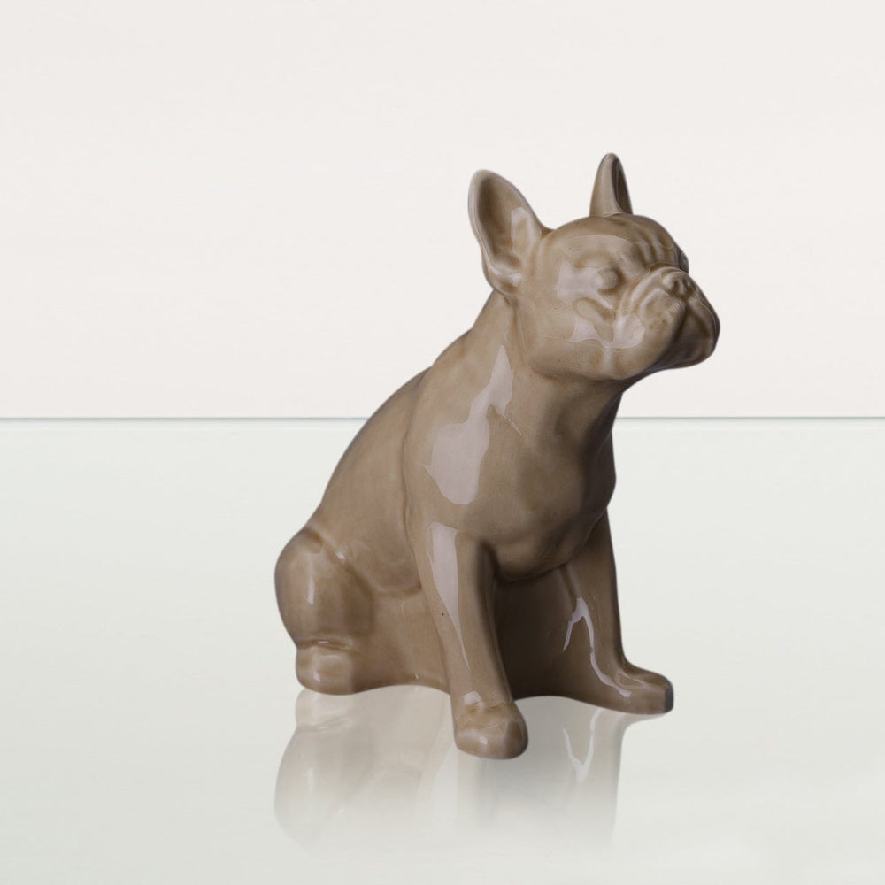 French Bulldog Pet Urn - Beige | Ceramic Dog Urn - Pulvis Art Urns